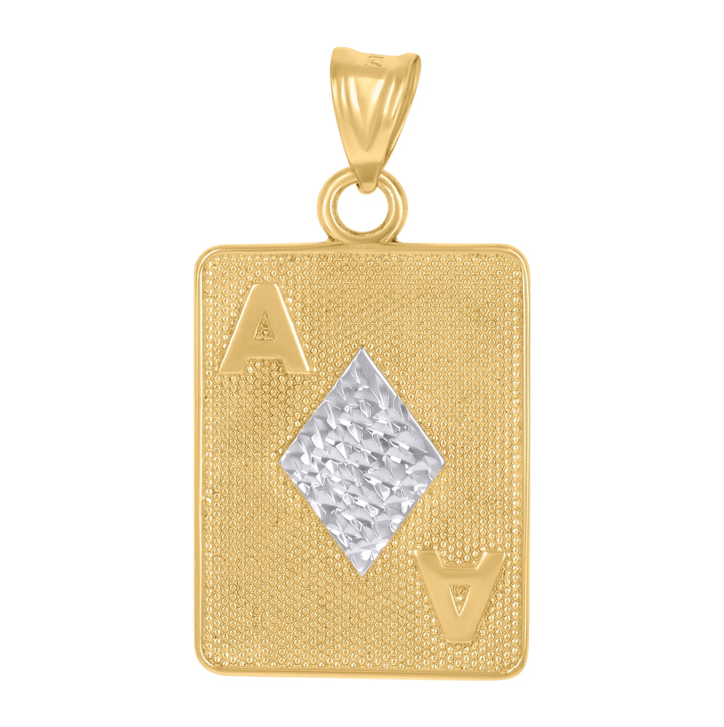 10K Yellow Gold Mens Playing Cards Gambling Fashion Charm Pendant