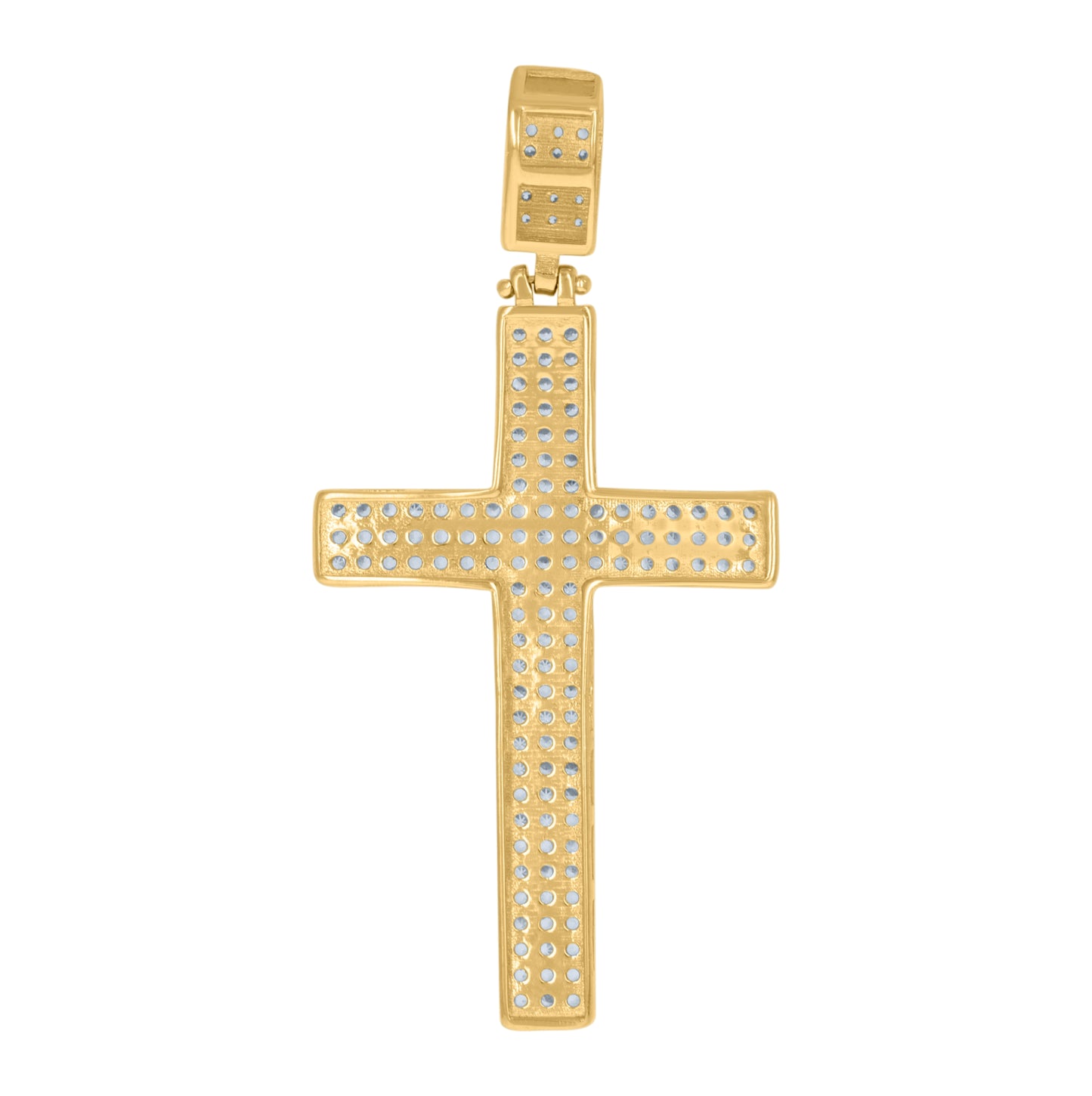 10K Yellow Gold Mens Cubic-Zirconia Cross Religious Charm Pendant