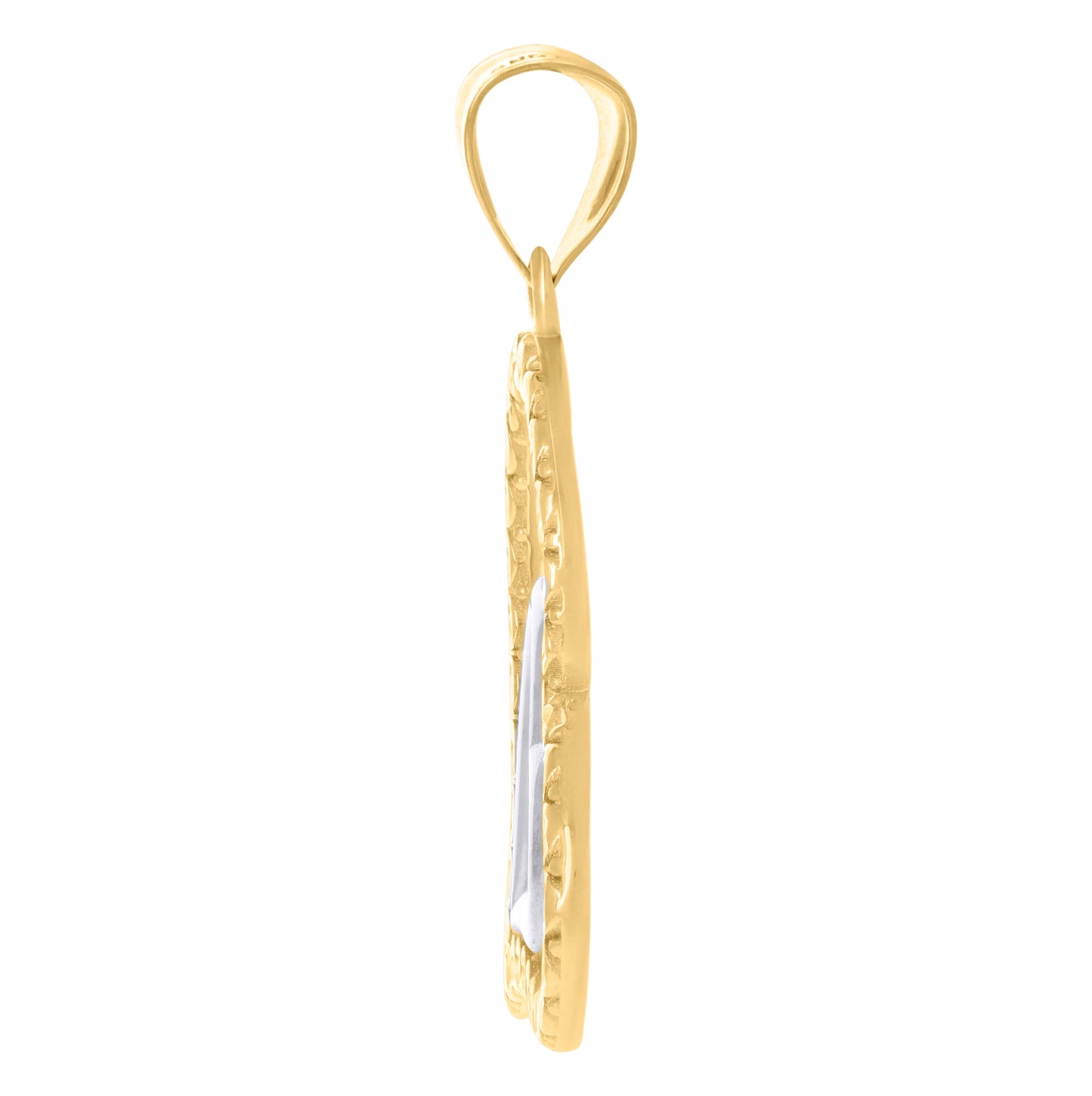 10K Two-Tone Gold Womens Double Heart Charm Pendant