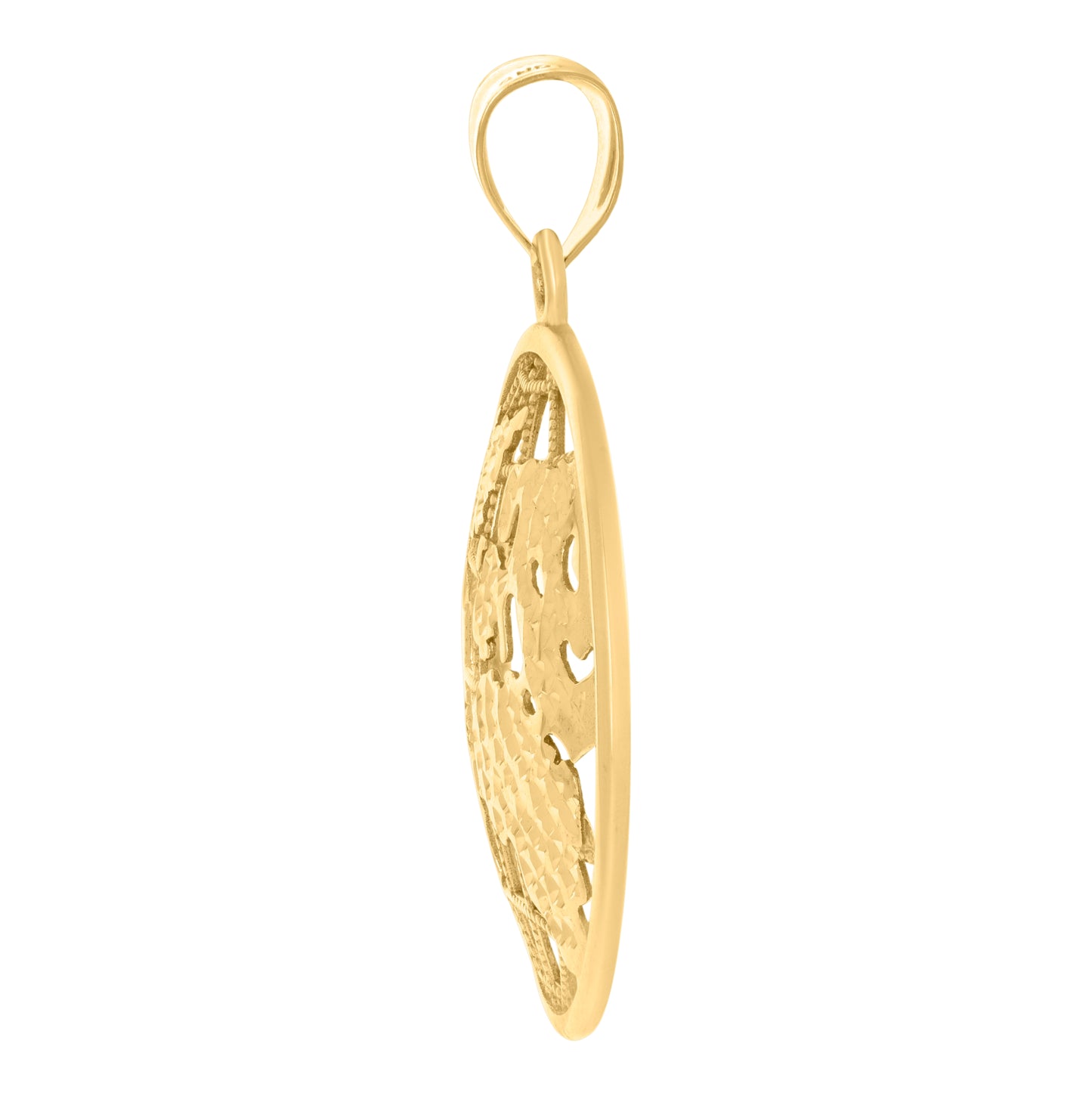 10K Yellow Gold Mens World Map Globe Maps Charm Pendant