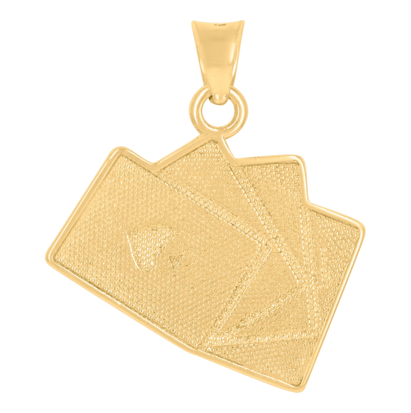 10K Two-Tone Gold Mens Playing Cards Gambling Fashion Charm Pendant