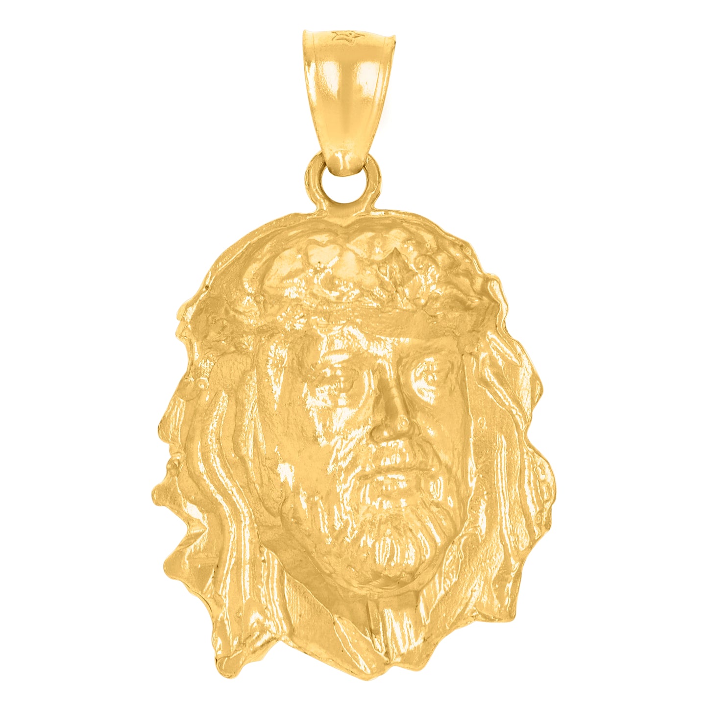 10K Yellow Gold Mens Jesus Religious Charm Pendant