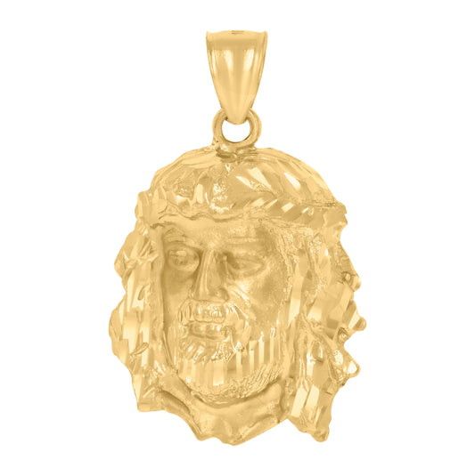 10K Yellow Gold Mens Jesus Religious Charm Pendant