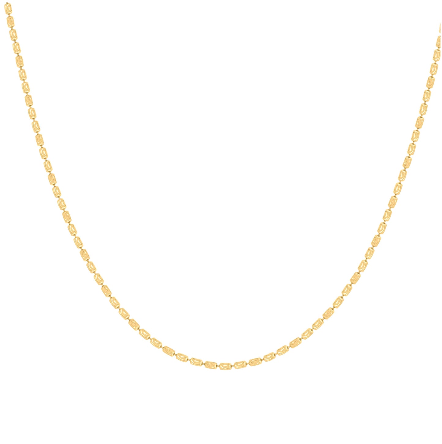 Sterling Silver Yellow-Tone Womens Barrel Moon-Cut Chain Anklet 2 mm Size 10 Inches