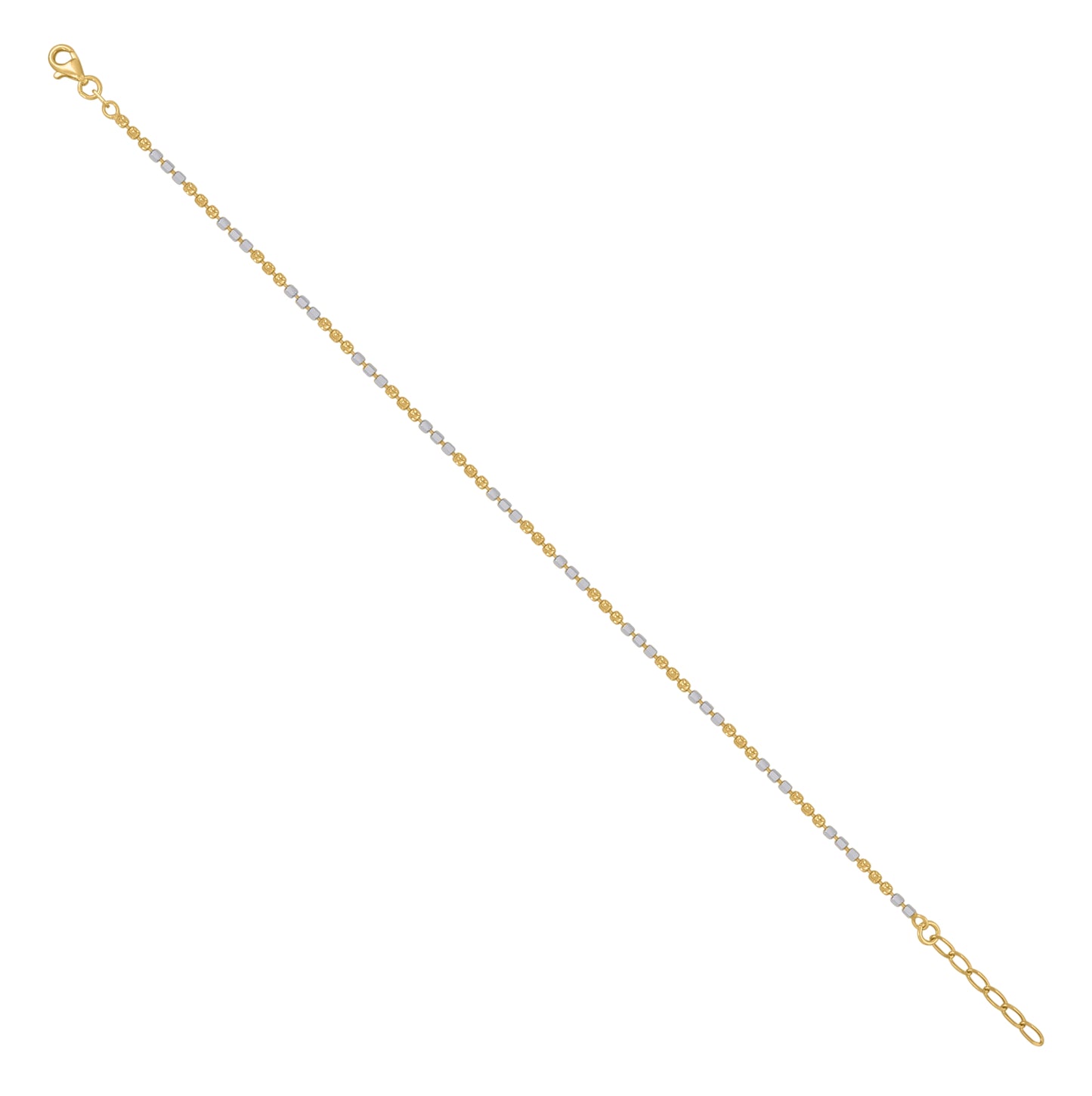 Sterling Silver Womens Fancy Moon-Cut Chain Anklet 2 mm Size 10 Inches