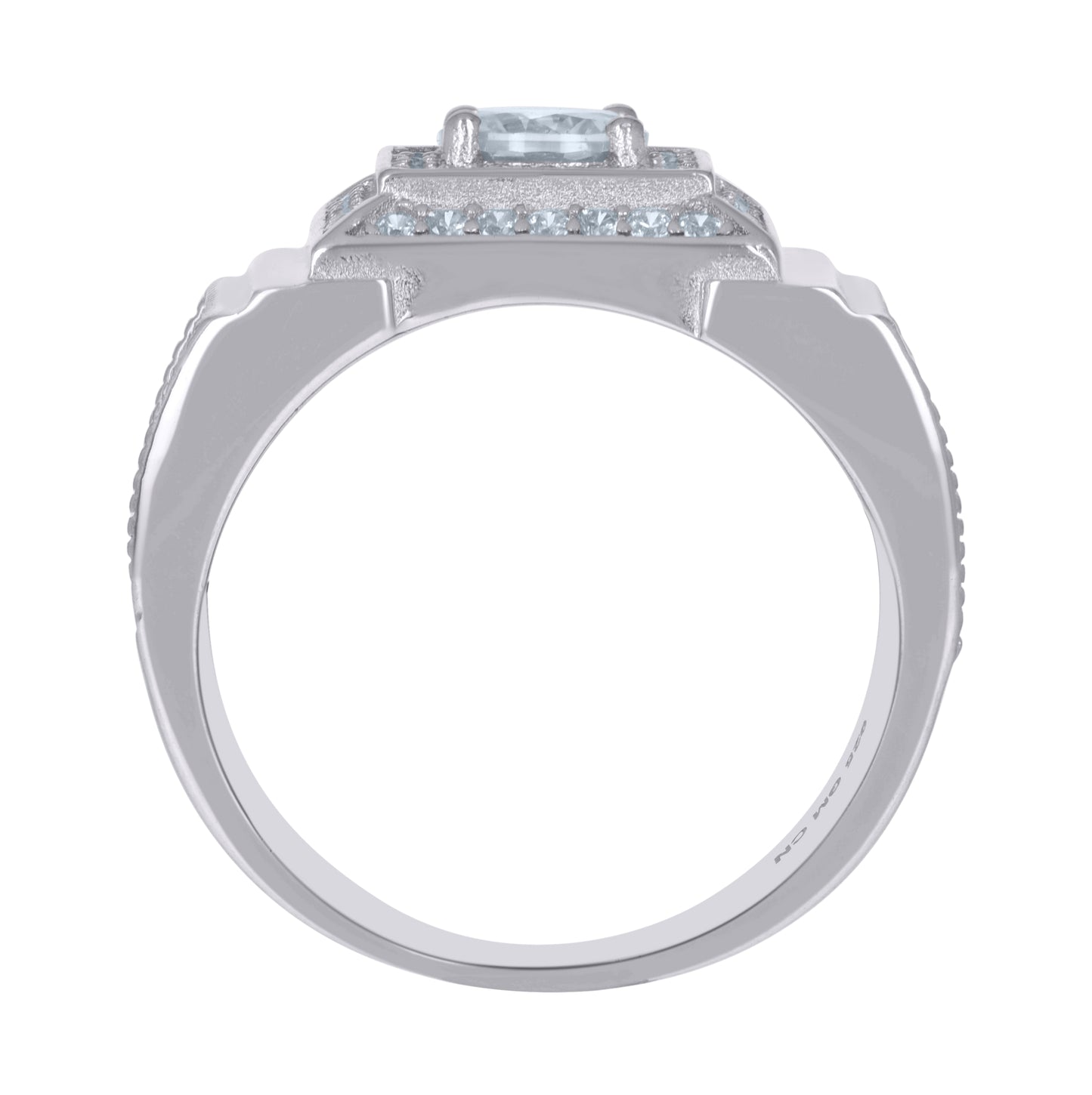 Sterling Silver Men's Cubic-Zirconia Fashion Bridal Anniversary Wedding Engagement Band Ring