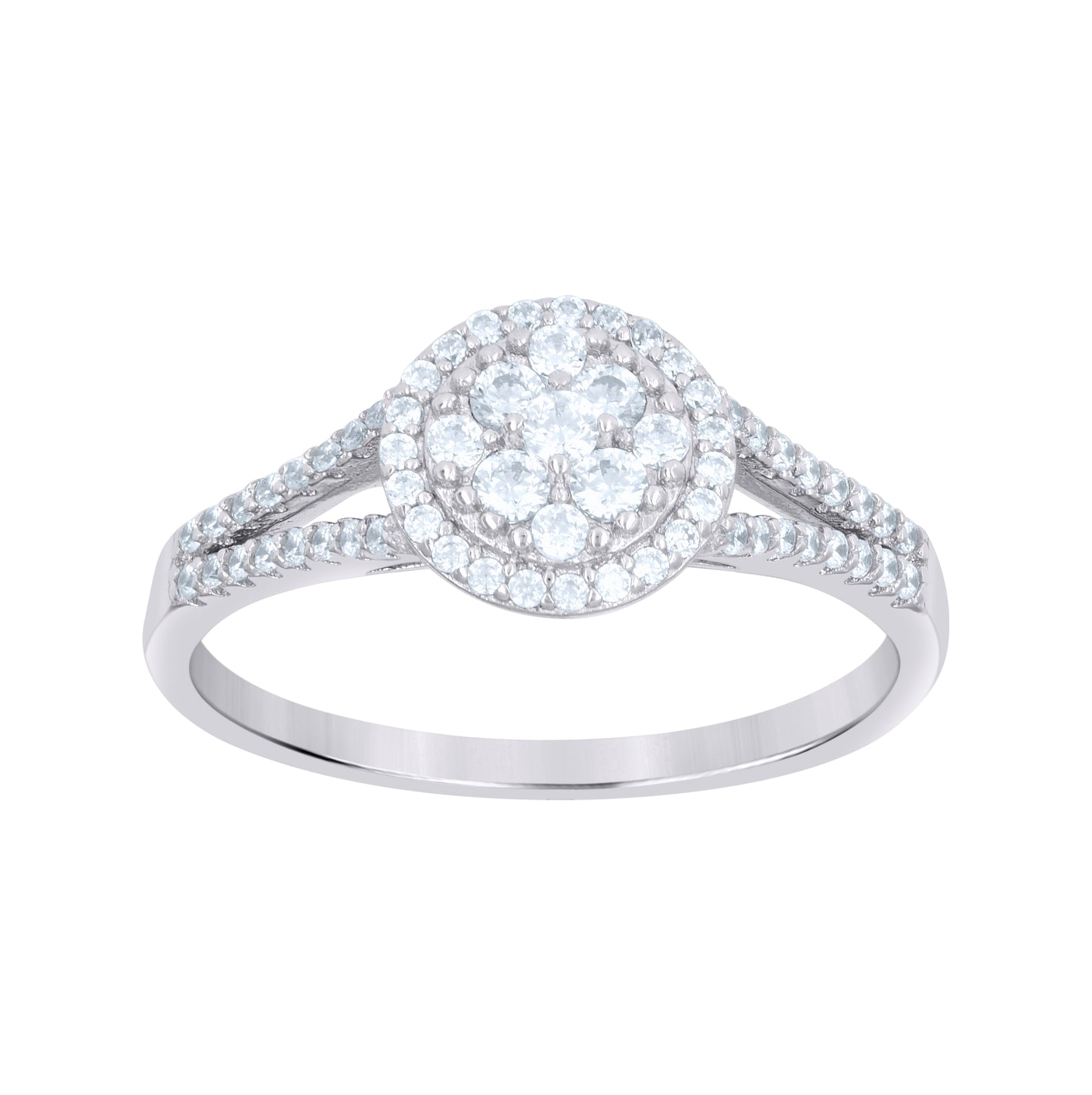Sterling Silver Women's Cubic-Zirconia Fashion Bridal Anniversary Wedding Engagement Band Ring