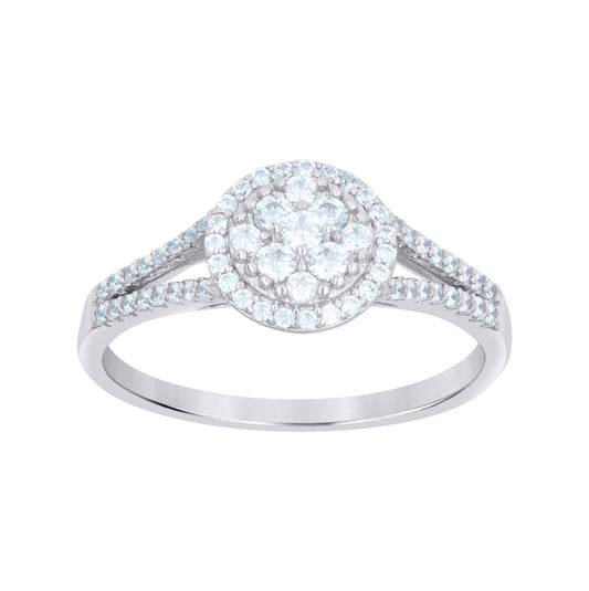 Sterling Silver Women's Cubic-Zirconia Fashion Bridal Anniversary Wedding Engagement Band Ring