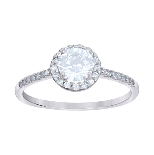 Sterling Silver Women's Cubic-Zirconia Fashion Bridal Anniversary Wedding Engagement Band Ring