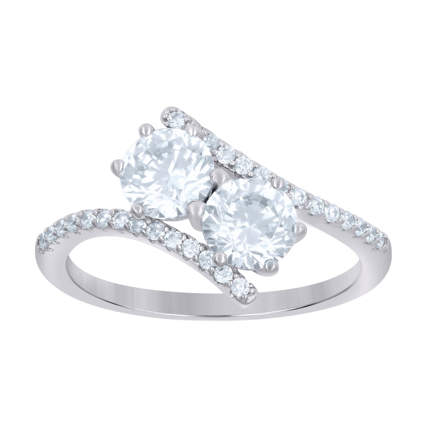 Sterling Silver Women's Cubic-Zirconia Fashion Bridal Anniversary Wedding Engagement Band Ring