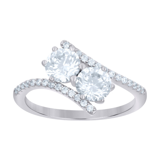 Sterling Silver Women's Cubic-Zirconia Fashion Bridal Anniversary Wedding Engagement Band Ring
