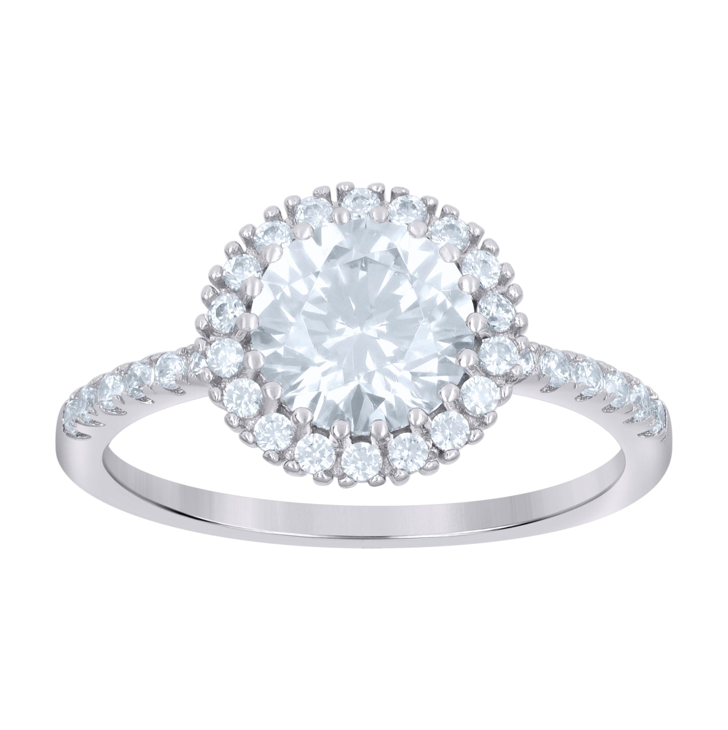 Sterling Silver Women's Cubic-Zirconia Fashion Bridal Anniversary Wedding Engagement Band Ring