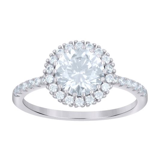Sterling Silver Women's Cubic-Zirconia Fashion Bridal Anniversary Wedding Engagement Band Ring