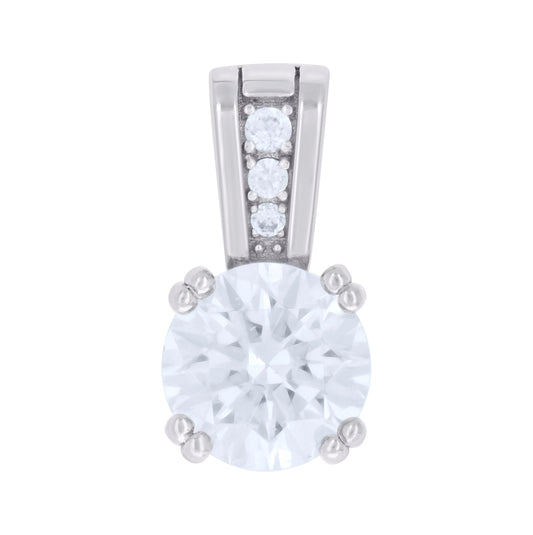 Sterling Silver Womens Cubic-Zirconia Fashion Charm Pendant