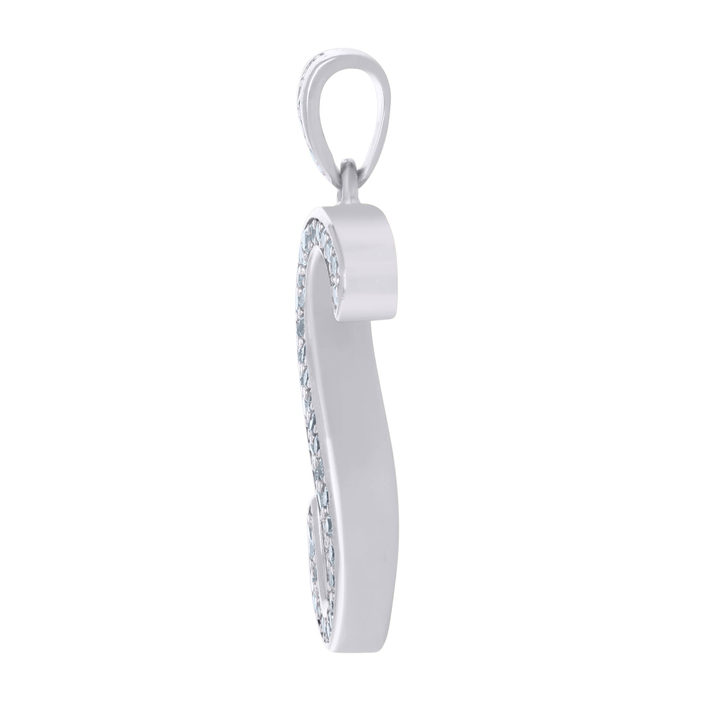 Sterling Silver Unisex Cubic-Zirconia Initial Alphabet Charm Pendant