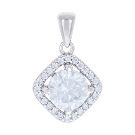 Sterling Silver Womens Cubic-Zirconia Fashion Charm Pendant