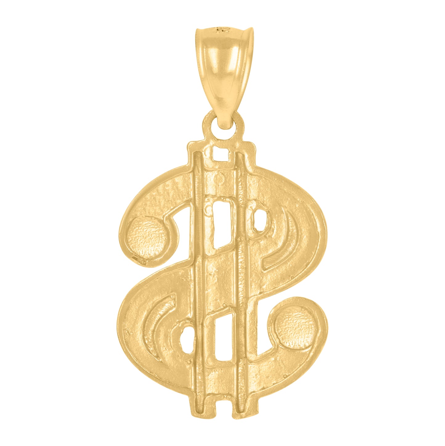 10K Yellow Gold Mens Dollar Sign Currency Charm Pendant
