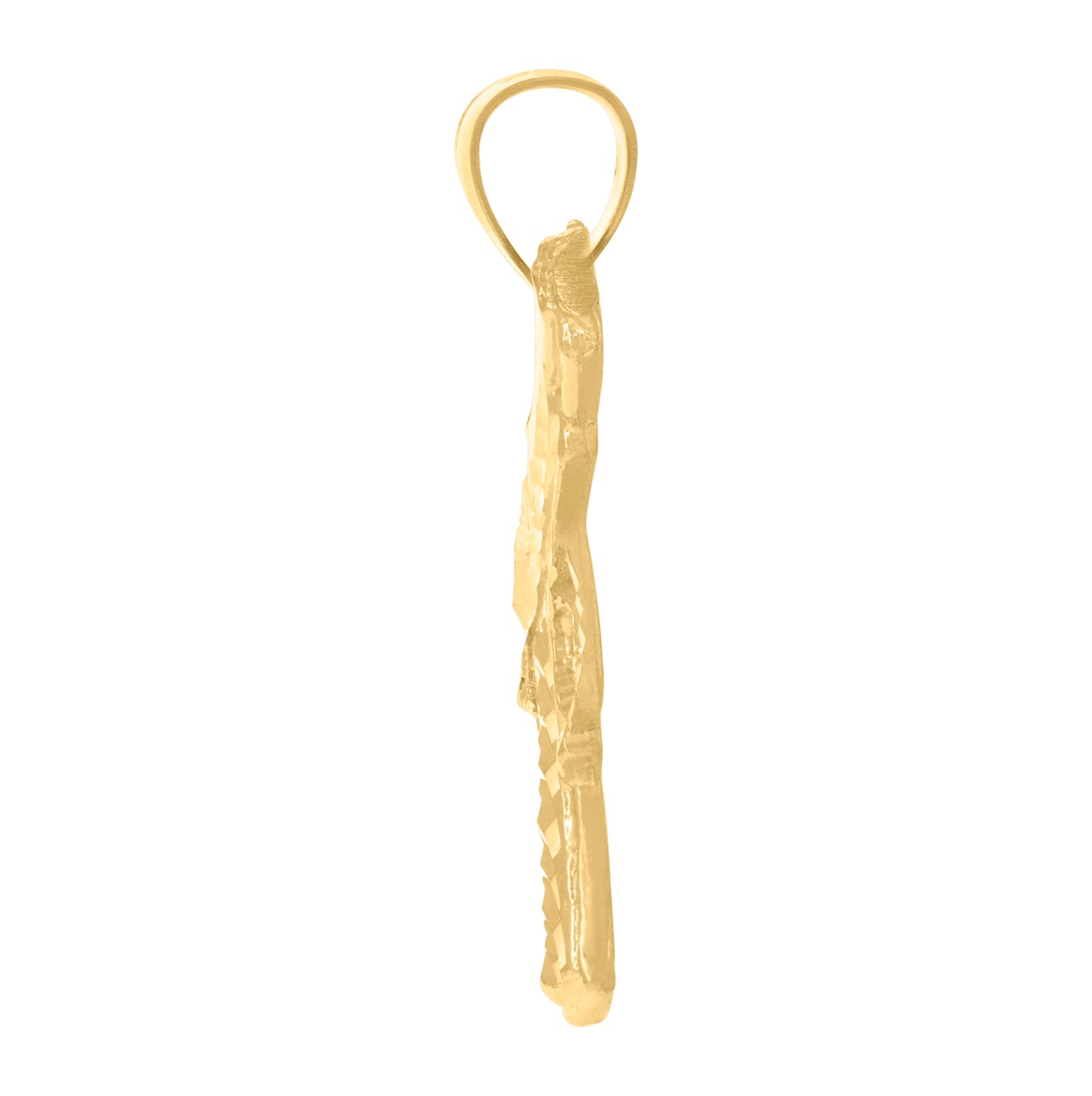 10K Yellow Gold Mens Pistol Weapon Charm Pendant