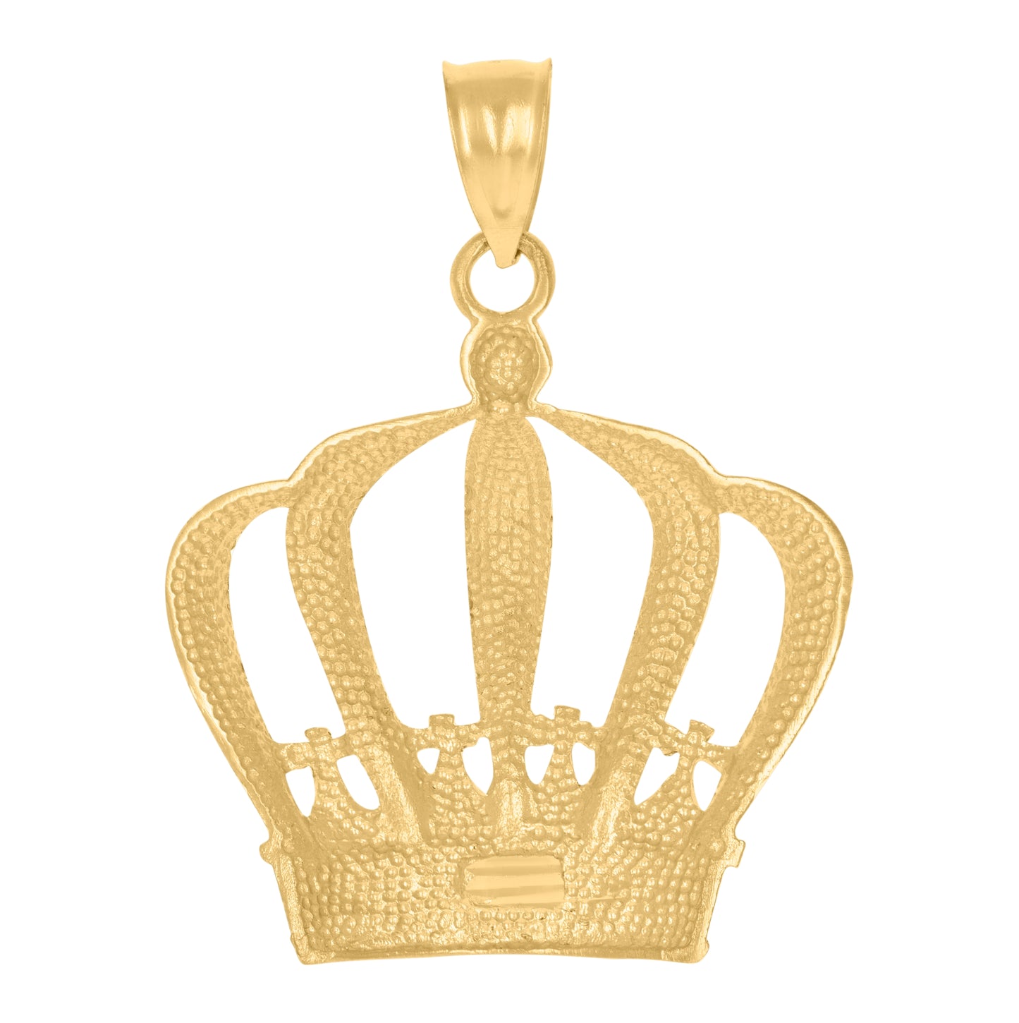 10K Yellow Gold Mens Crown Fashion Charm Pendant