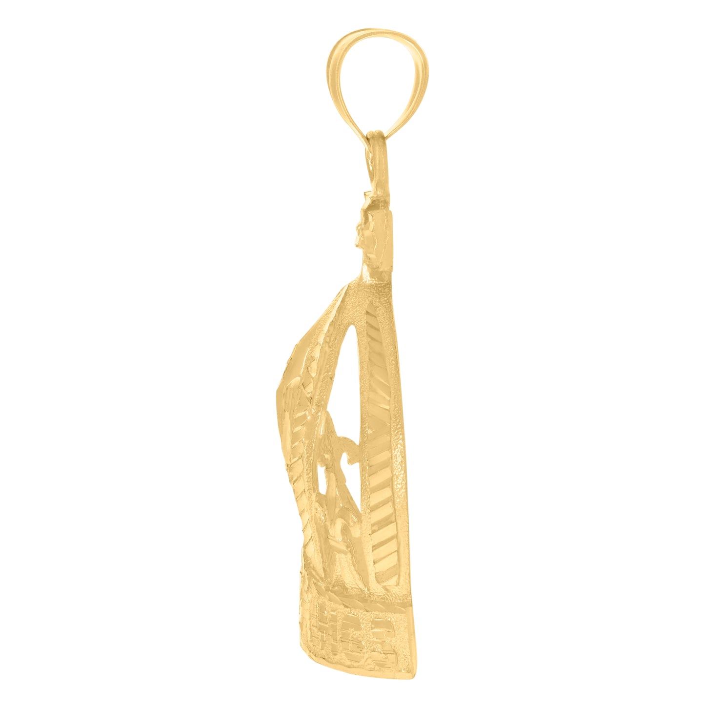 10K Yellow Gold Mens Crown Fashion Charm Pendant