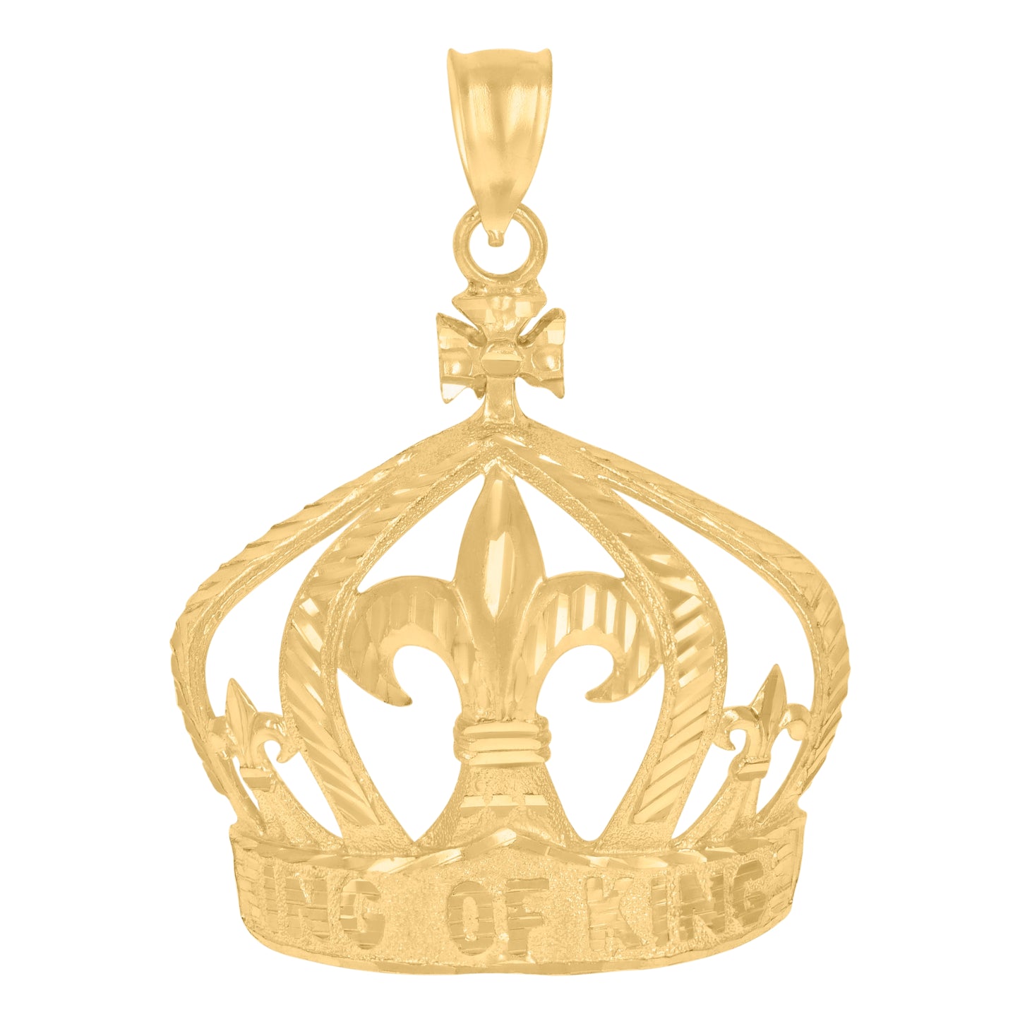 10K Yellow Gold Mens Crown Fashion Charm Pendant