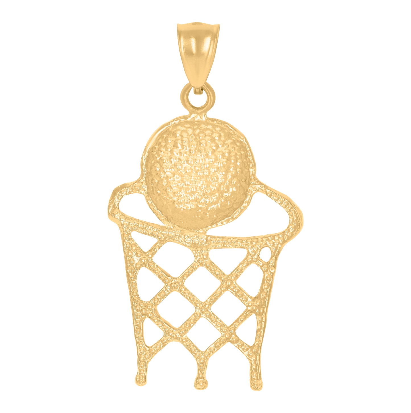10K Yellow Gold Mens Basket Ball Sports Charm Pendant