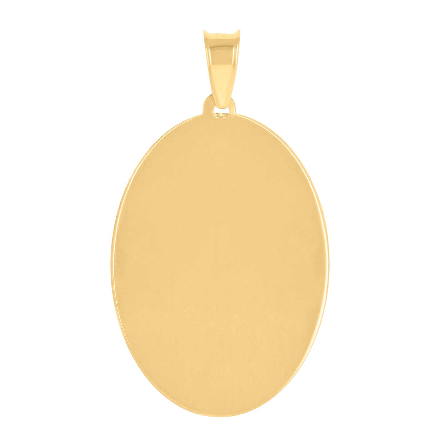 10K Tri-Color Gold Mens Guadalupe Religious Oval Medallion Charm Pendant