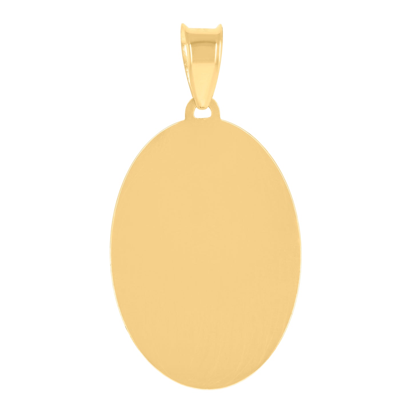 10K Yellow Gold Mens Guadalupe Religious Oval Medallion Charm Pendant