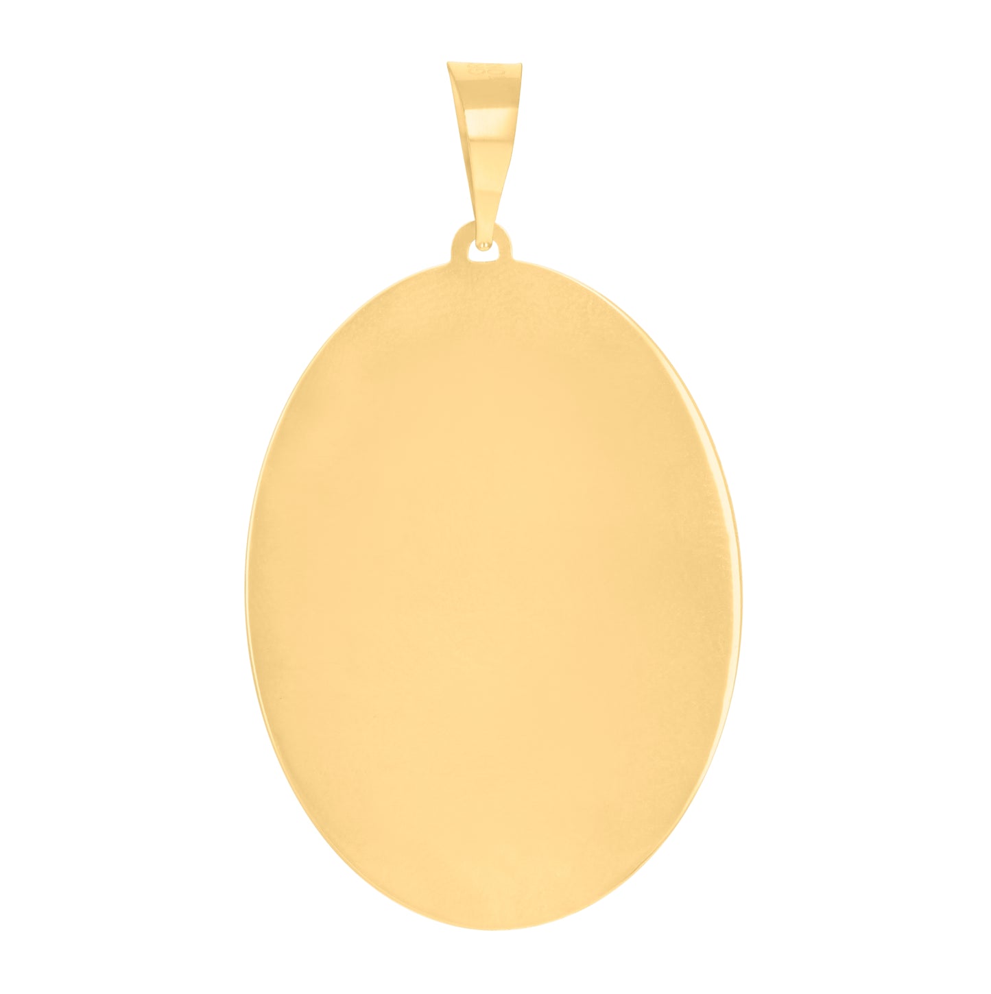 10K Tri-Color Gold Mens Guadalupe Religious Oval Medallion Charm Pendant