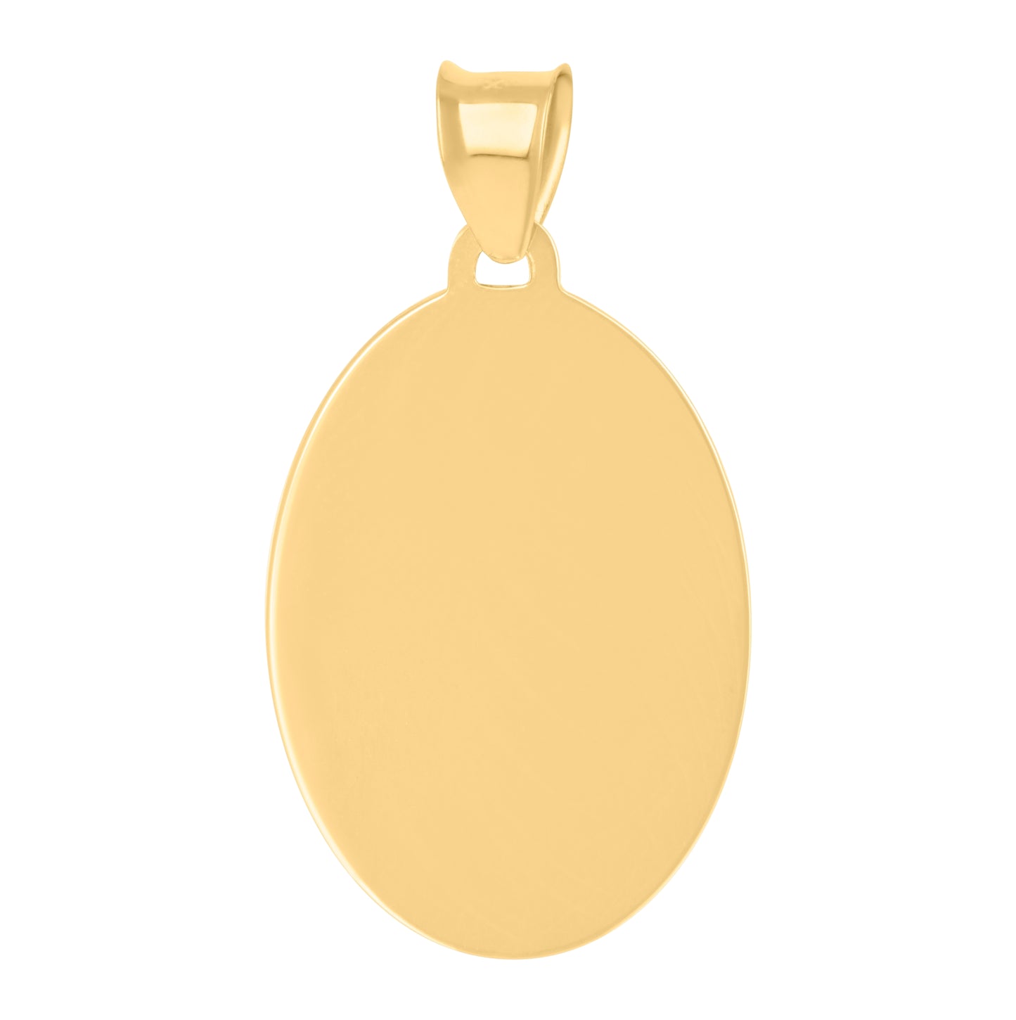 10K Tri-Color Gold Mens Guadalupe Religious Oval Medallion Charm Pendant