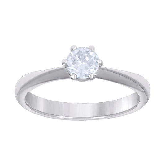Sterling Silver Womens Round Cubic-Zirconia Solitaire Bridal Anniversary Engagement Wedding Ring S5-S9