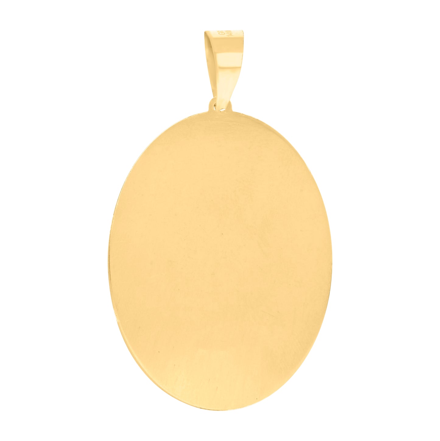14K Yellow Gold Unisex Medallion Oval Guadalupe/Mother Marry Religious Charm Pendant