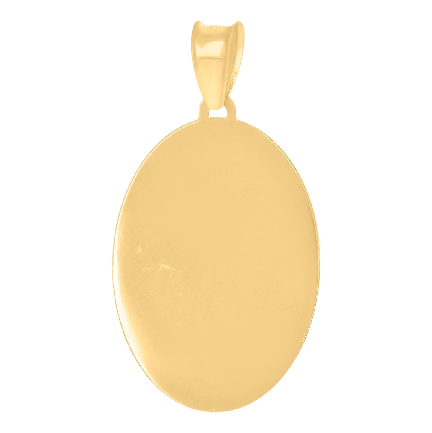 14K Yellow Gold Unisex Medallion Oval Guadalupe/Mother Marry Religious Charm Pendant