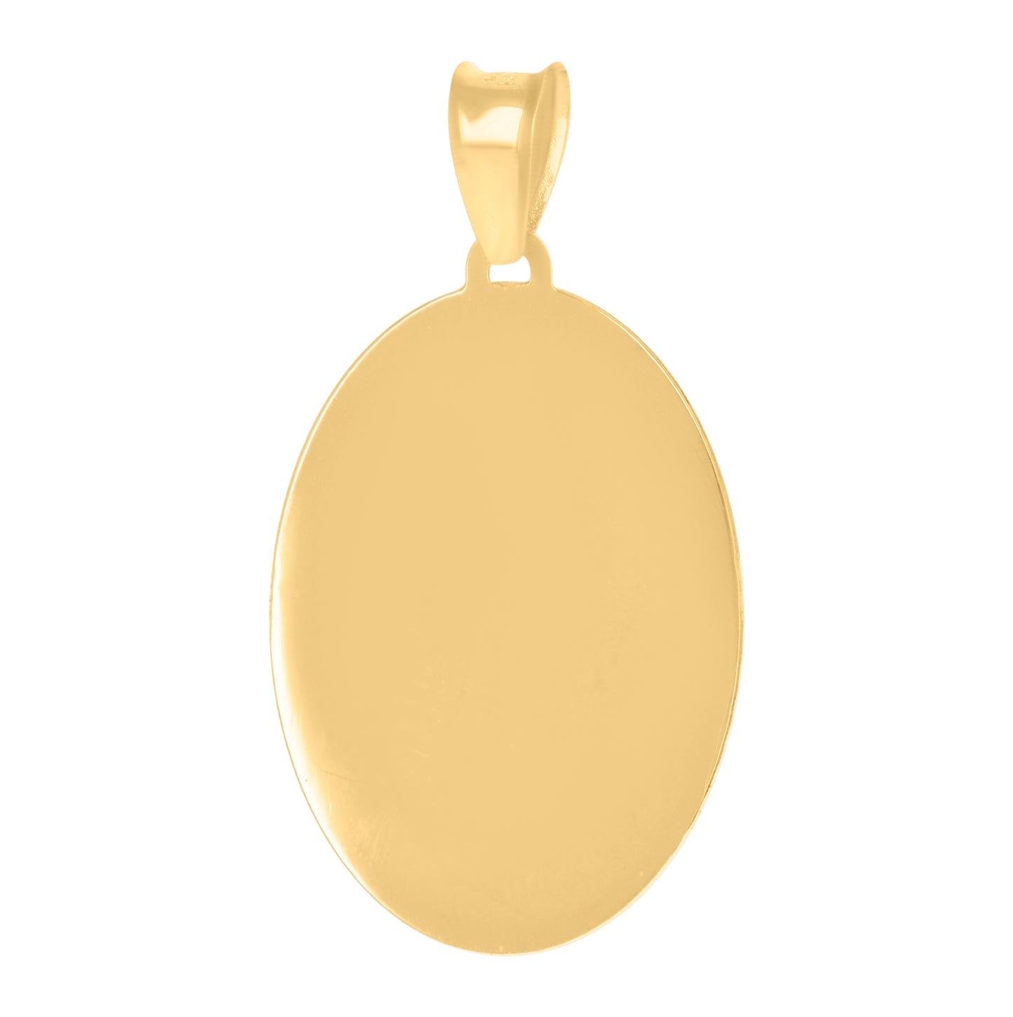 14K Yellow Gold Unisex Medallion Oval Guadalupe/Mother Marry Religious Charm Pendant
