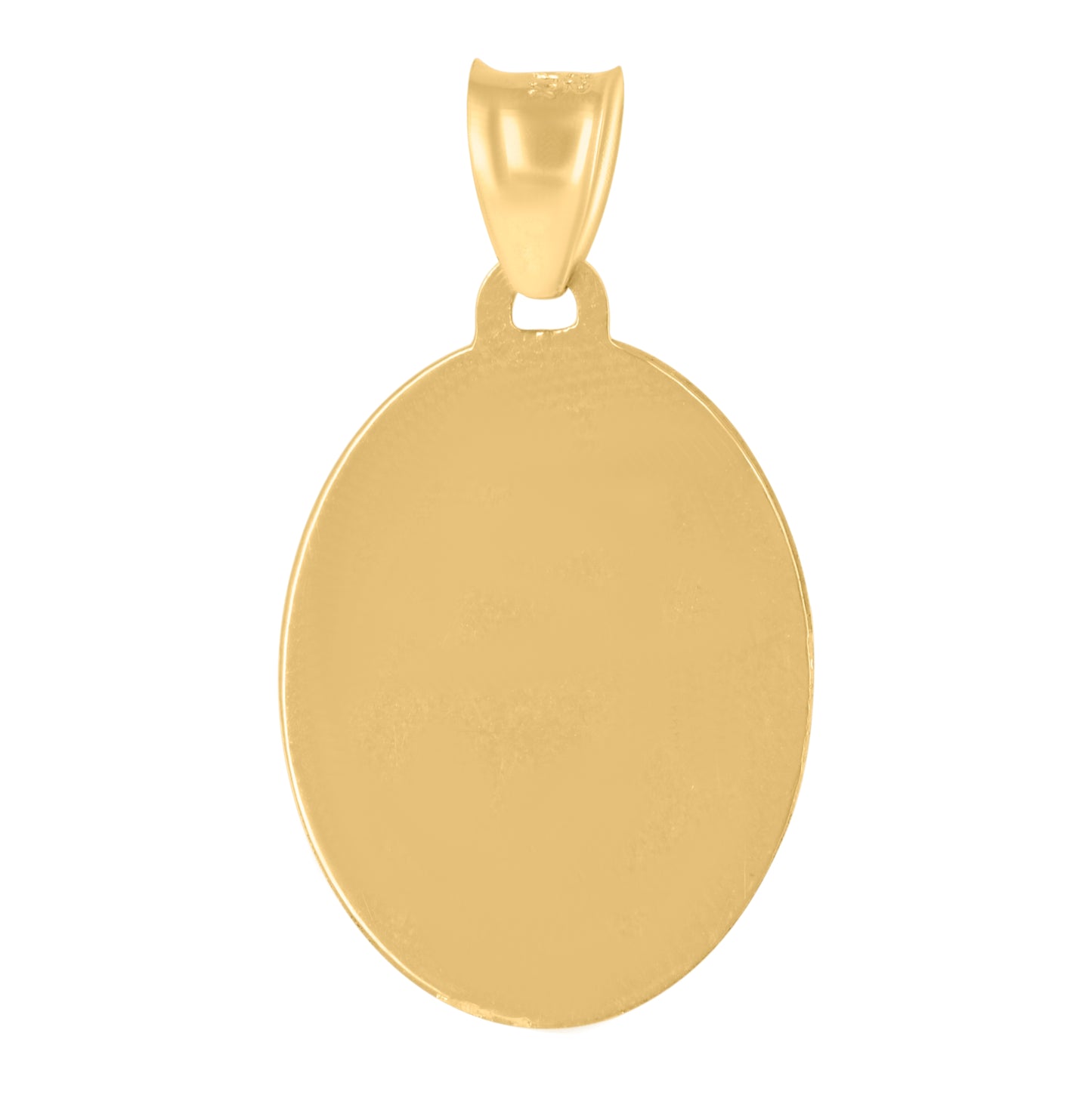 14K Yellow Gold Unisex Medallion Oval Guadalupe/Mother Marry Religious Charm Pendant