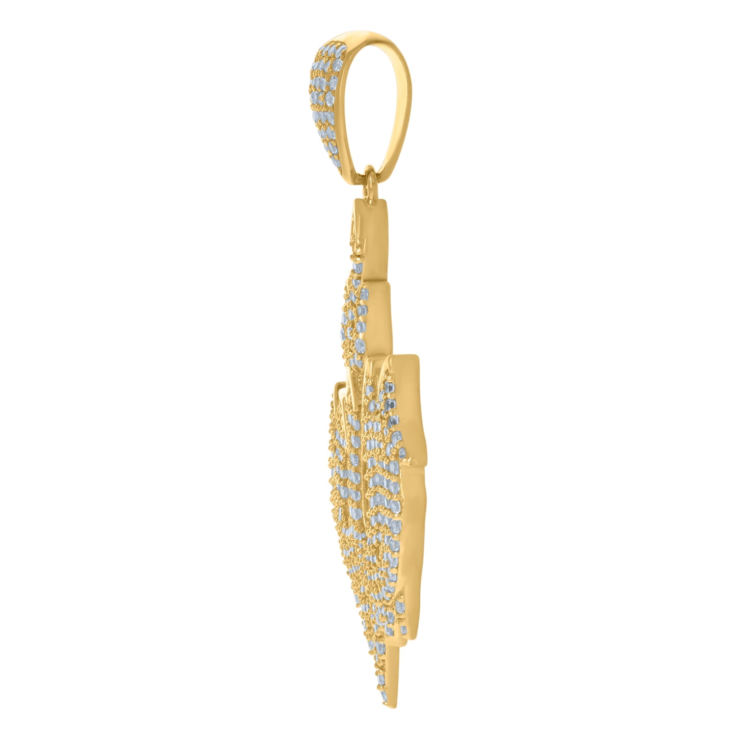 10K Yellow Gold Mens Cubic-Zirconia Allah Symbol Religious Charm Pendant