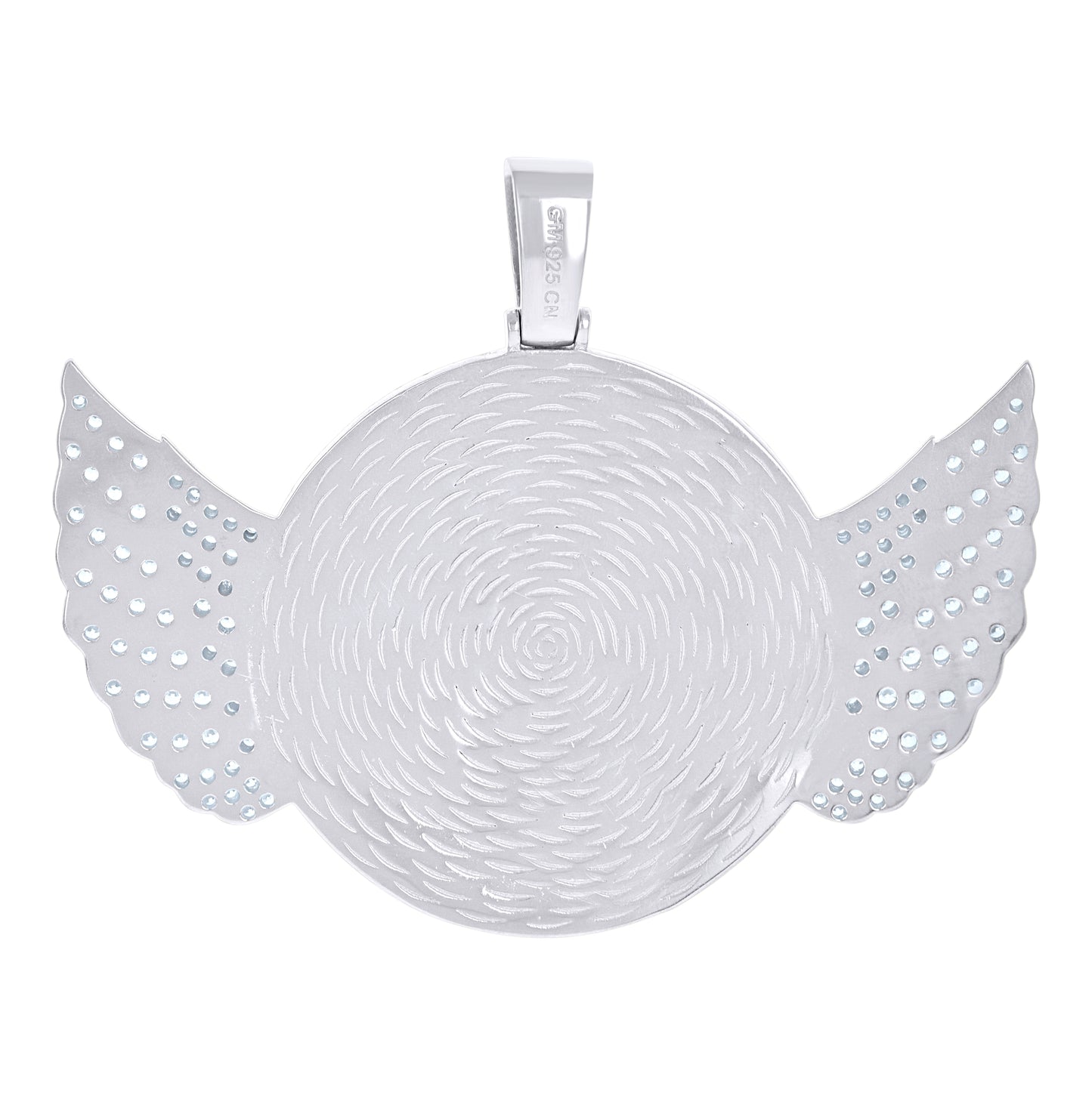 Sterling Silver Or Yellow-Tone Mens Cubic-Zirconia Flying Picture Frame Charm Pendant