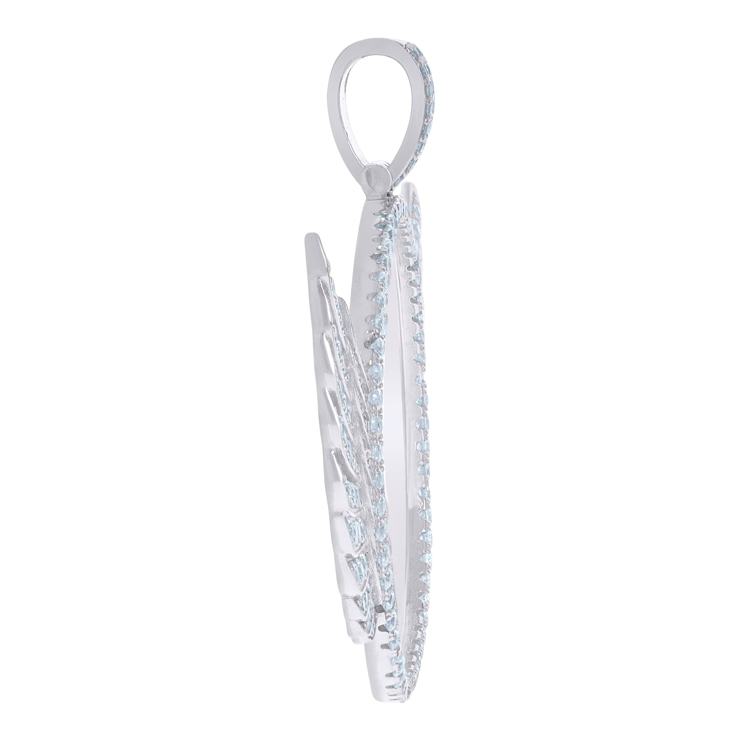 Sterling Silver Or Yellow-Tone Mens Cubic-Zirconia Flying Picture Frame Charm Pendant