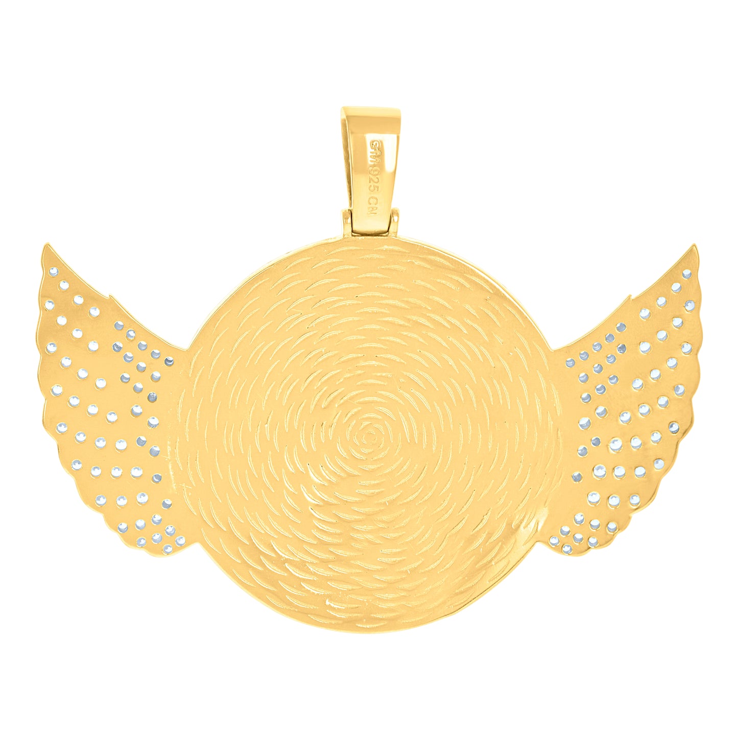 Sterling Silver Or Yellow-Tone Mens Cubic-Zirconia Flying Picture Frame Charm Pendant