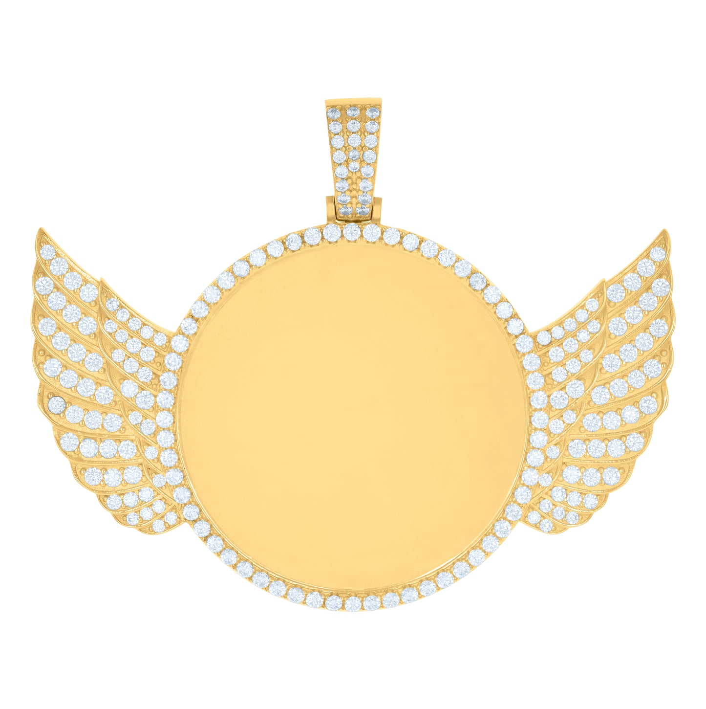 Sterling Silver Or Yellow-Tone Mens Cubic-Zirconia Flying Picture Frame Charm Pendant