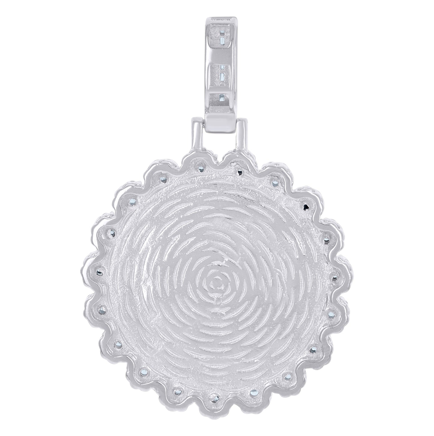 Sterling Silver Or Yellow-Tone Mens Cubic-Zirconia Picture Frame Charm Pendant