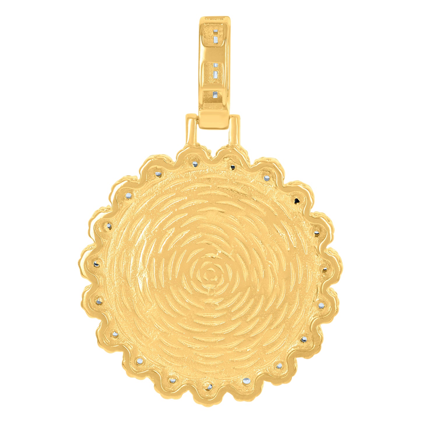 Sterling Silver Or Yellow-Tone Mens Cubic-Zirconia Picture Frame Charm Pendant