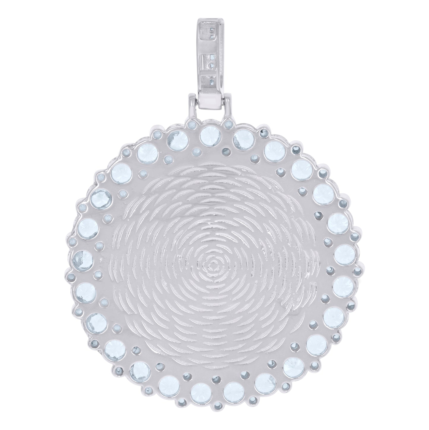 Sterling Silver Or Yellow-Tone Mens Cubic-Zirconia Picture Frame Charm Pendant