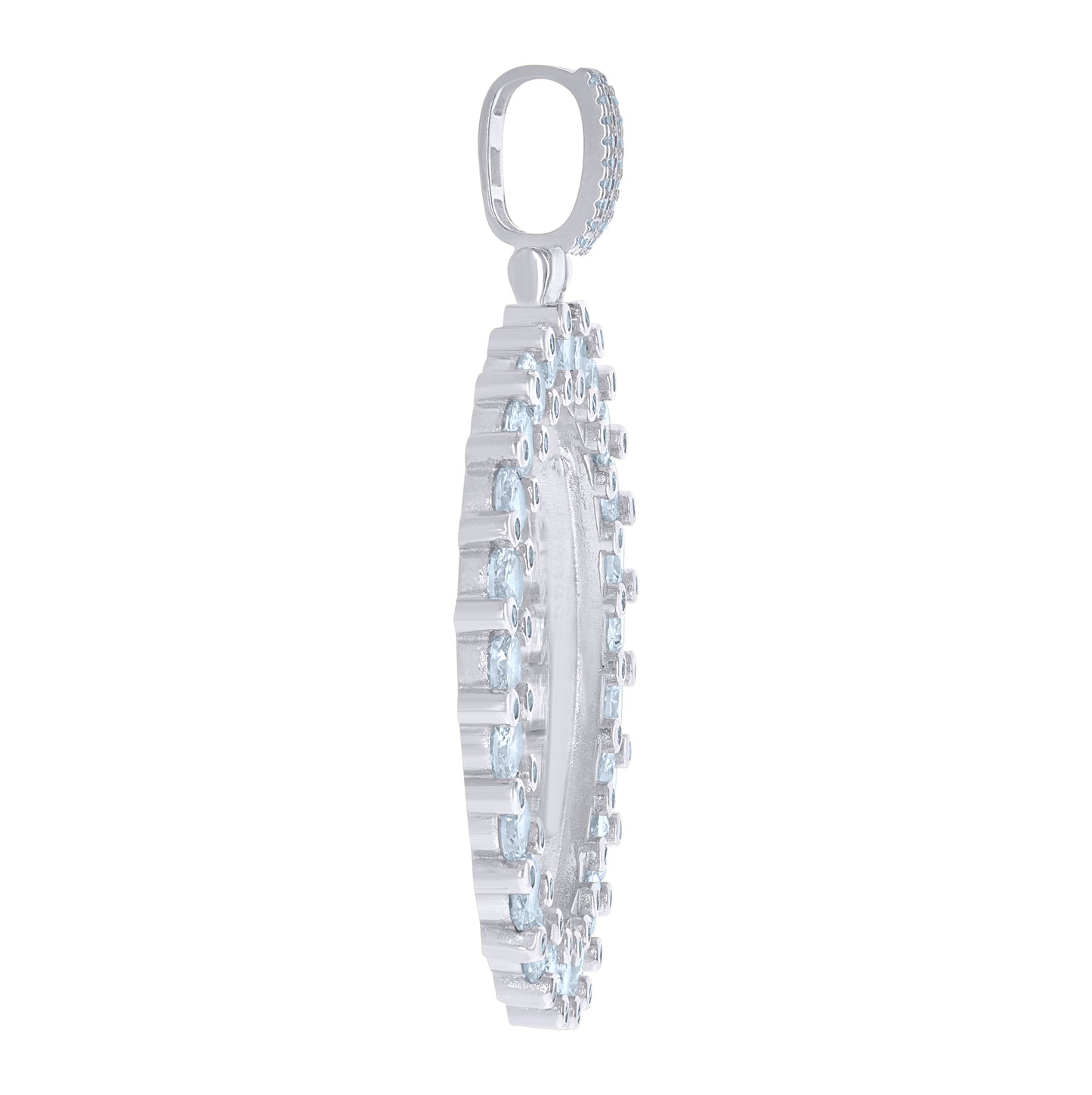 Sterling Silver Or Yellow-Tone Mens Cubic-Zirconia Picture Frame Charm Pendant