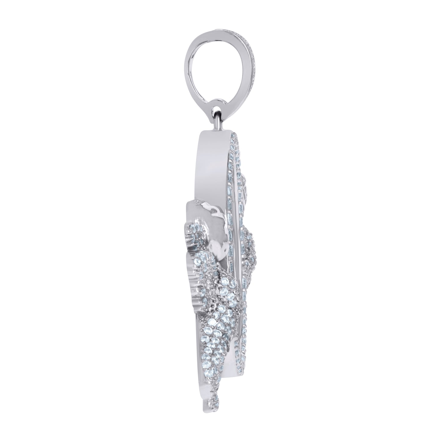 Sterling Silver Or Yellow-Tone Mens Cubic-Zirconia Angels Picture Frame Charm Pendant