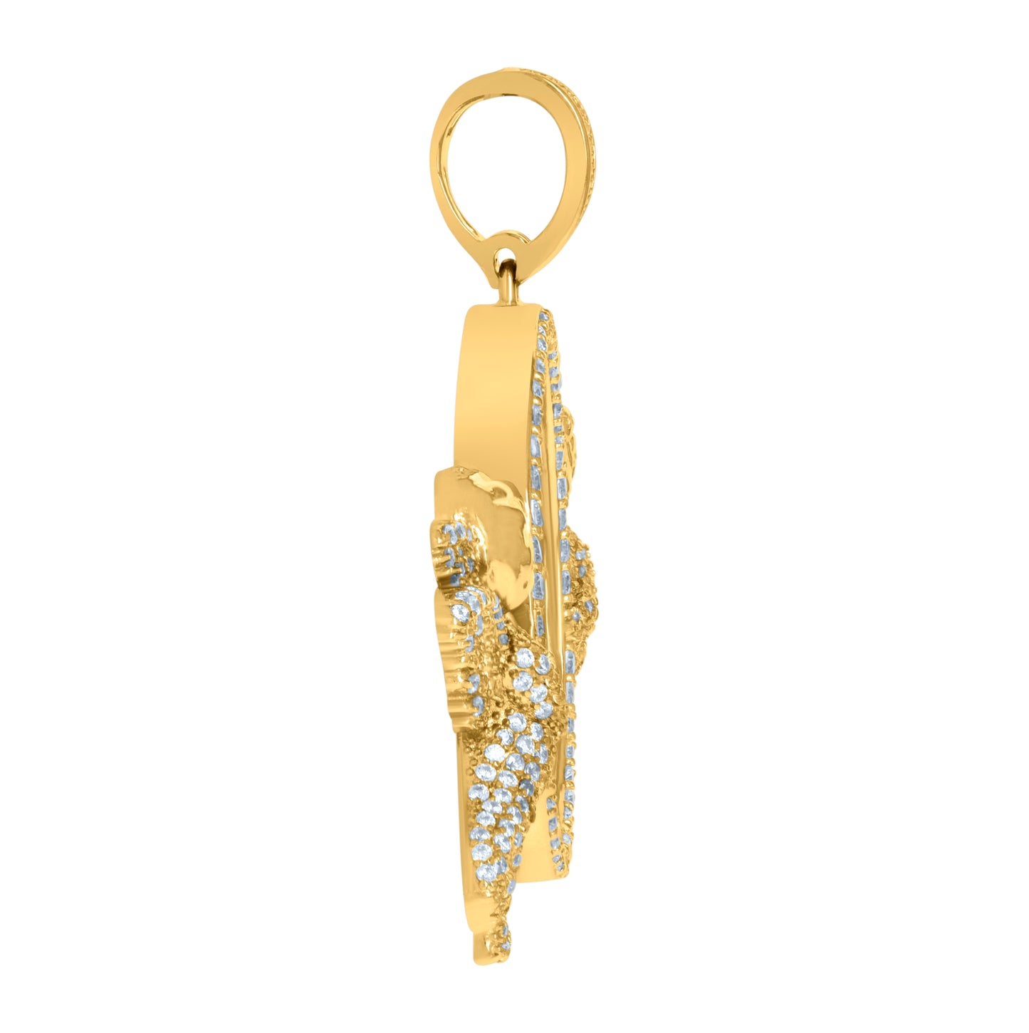 Sterling Silver Or Yellow-Tone Mens Cubic-Zirconia Angels Picture Frame Charm Pendant