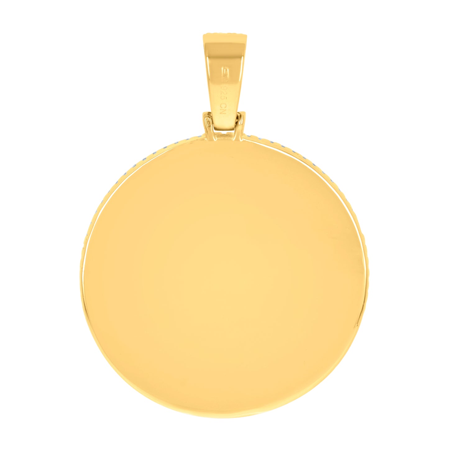 Sterling Silver Or Yellow-Tone Mens Cubic-Zirconia Picture Frame Charm Pendant