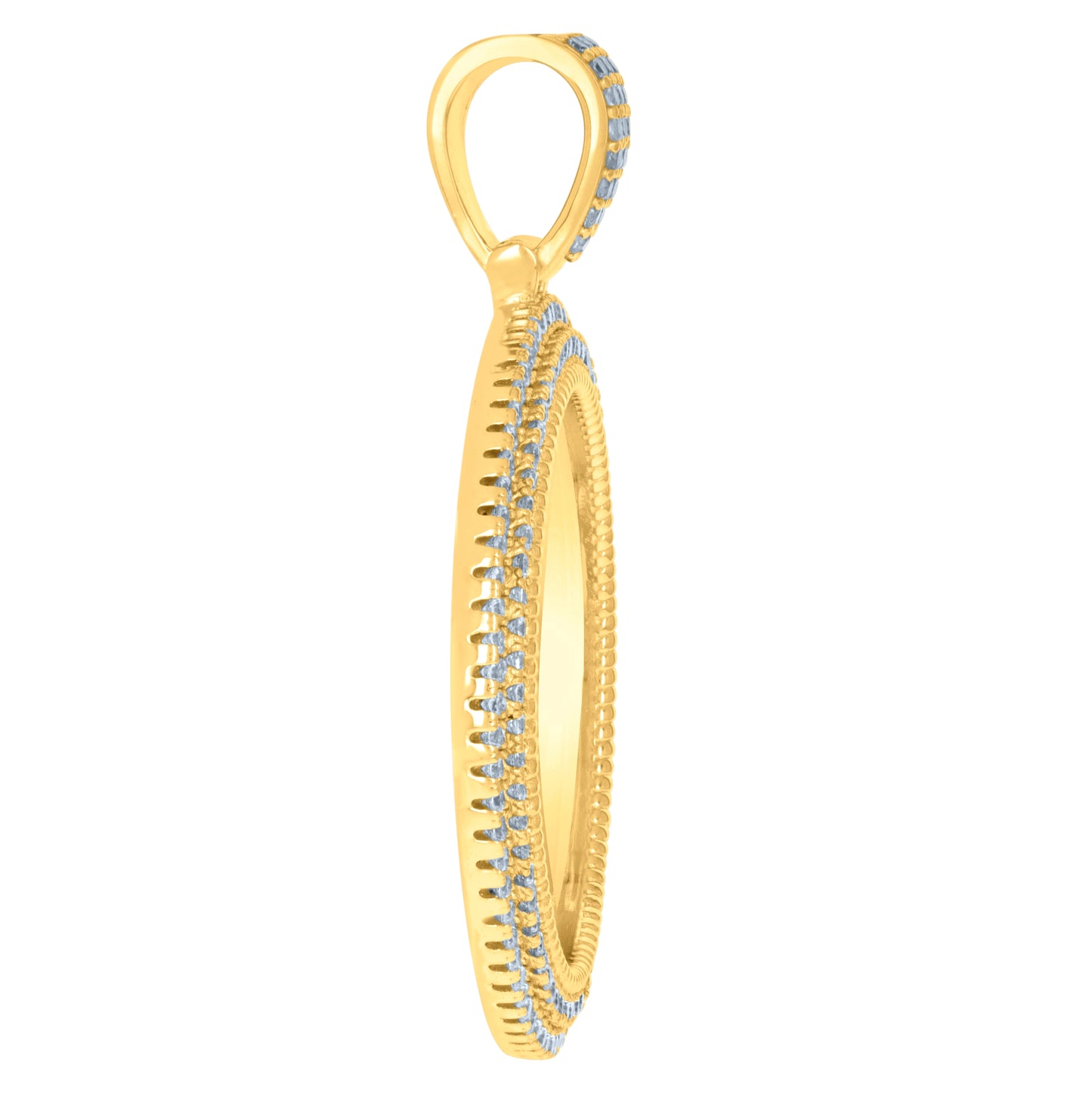 Sterling Silver Or Yellow-Tone Mens Cubic-Zirconia Picture Frame Charm Pendant