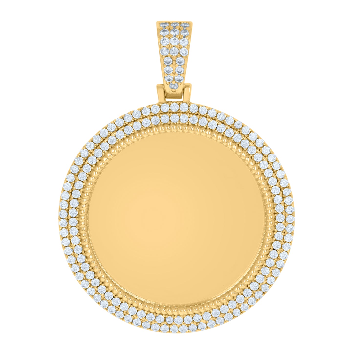 Sterling Silver Or Yellow-Tone Mens Cubic-Zirconia Picture Frame Charm Pendant
