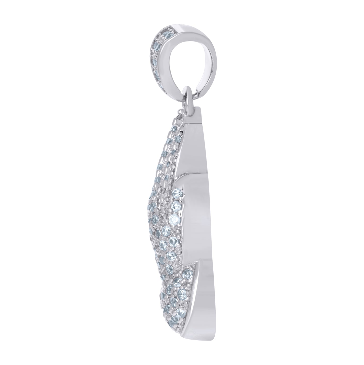 Sterling Silver Mens Cubic-Zirconia Praying Hands Symbol Religious Charm Pendant